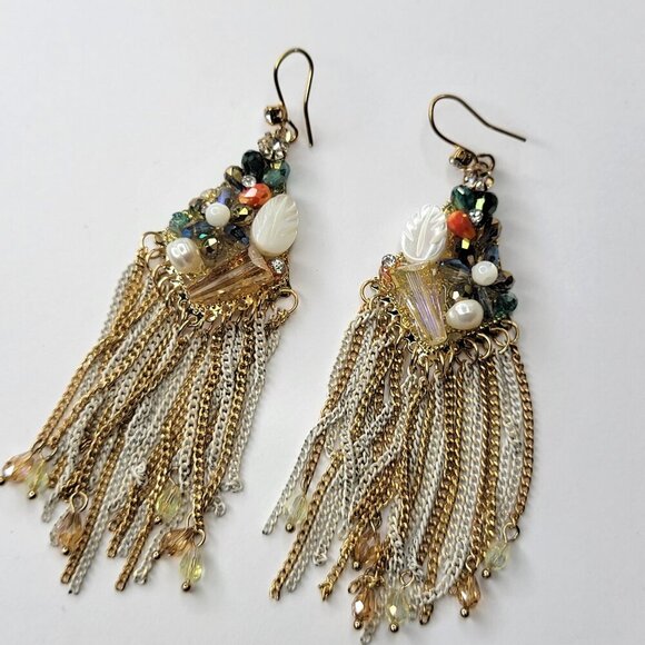 Colourful Long Tassel Earrings - Picture 2 of 9